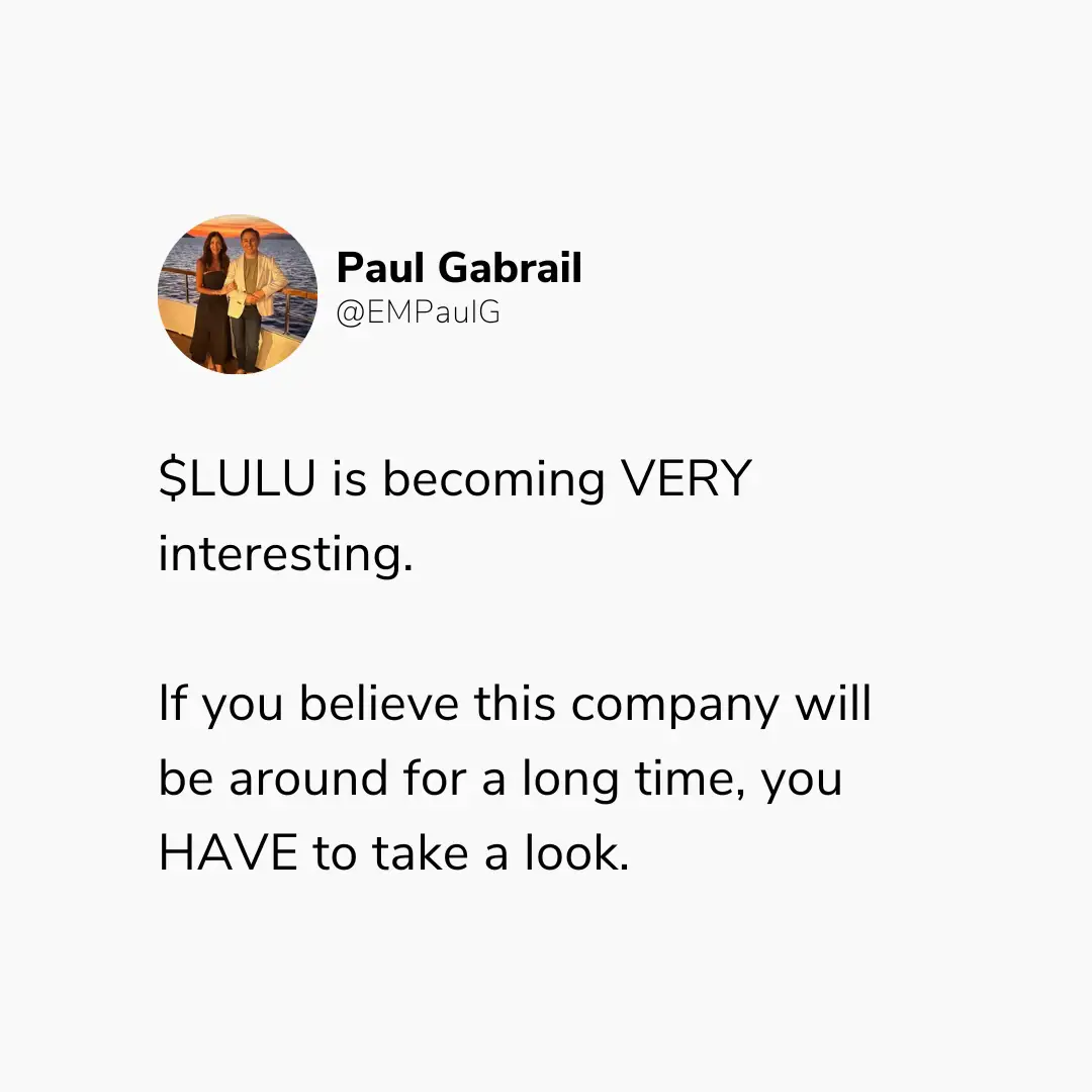 Curious your takes… #lulu #everythingmoney #valueinvesting #investing 