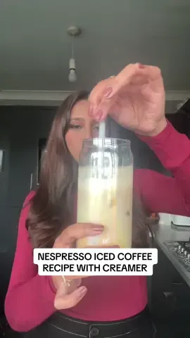 i am obessed with a vanilla iced latte with coffee creamer, who knew creamer was that easy to make  @Nespresso #icedcoffee #coffeecreamer #nespressorecipes #coffeeathome 