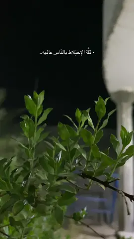 - قلَّة الإختِلاط بالنَاس عافيه..