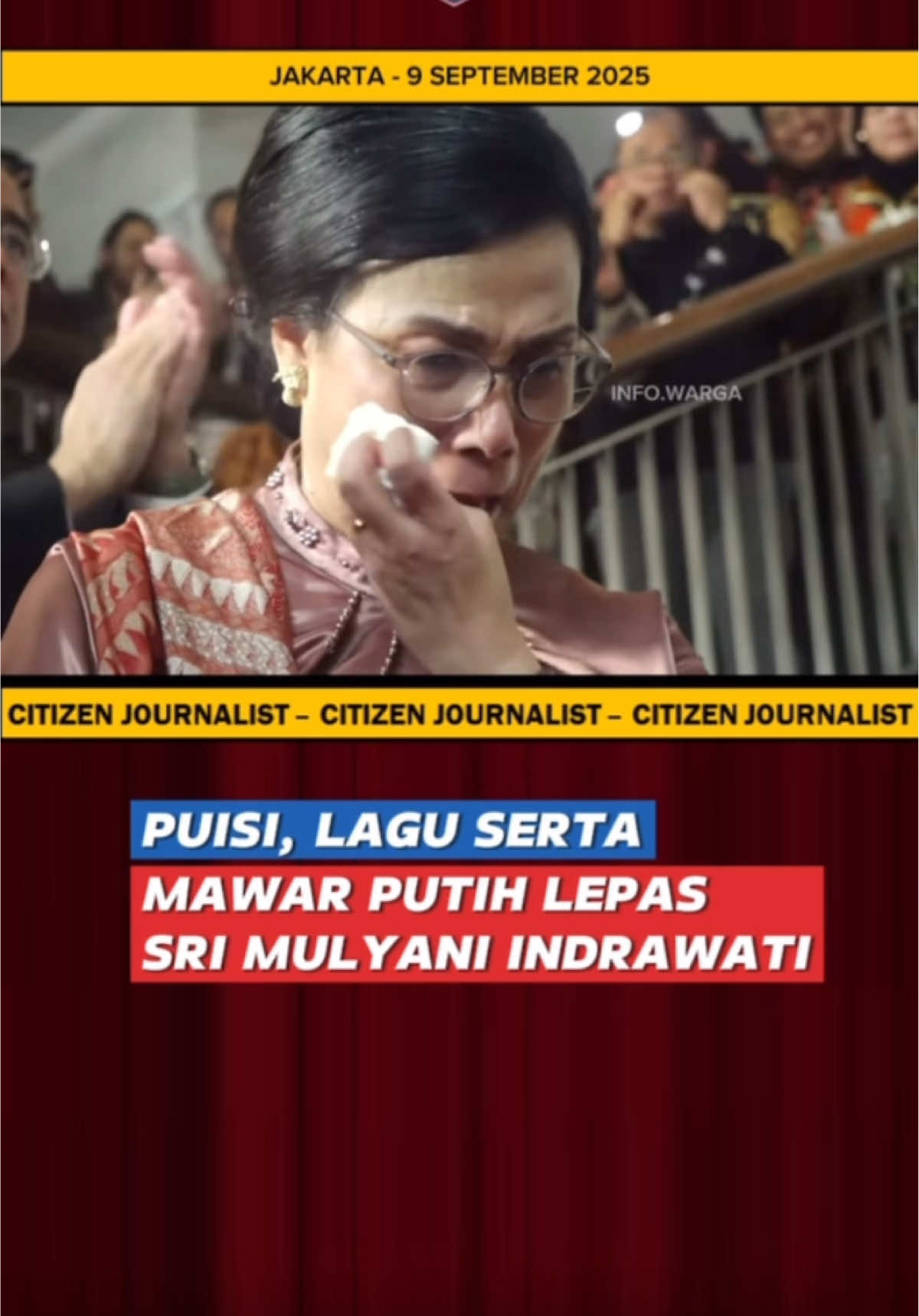 Puisi, Lagu, Mawar Putih dan Air Mata lepas Sri Mulyani Indrawati… #republikindonesia #menteri #keuangan 