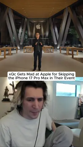 xQc Gets Mad at Apple for Skipping the iPhone 17 Pro Max in Their Event #xqc #apple #iphone17 #fyp 