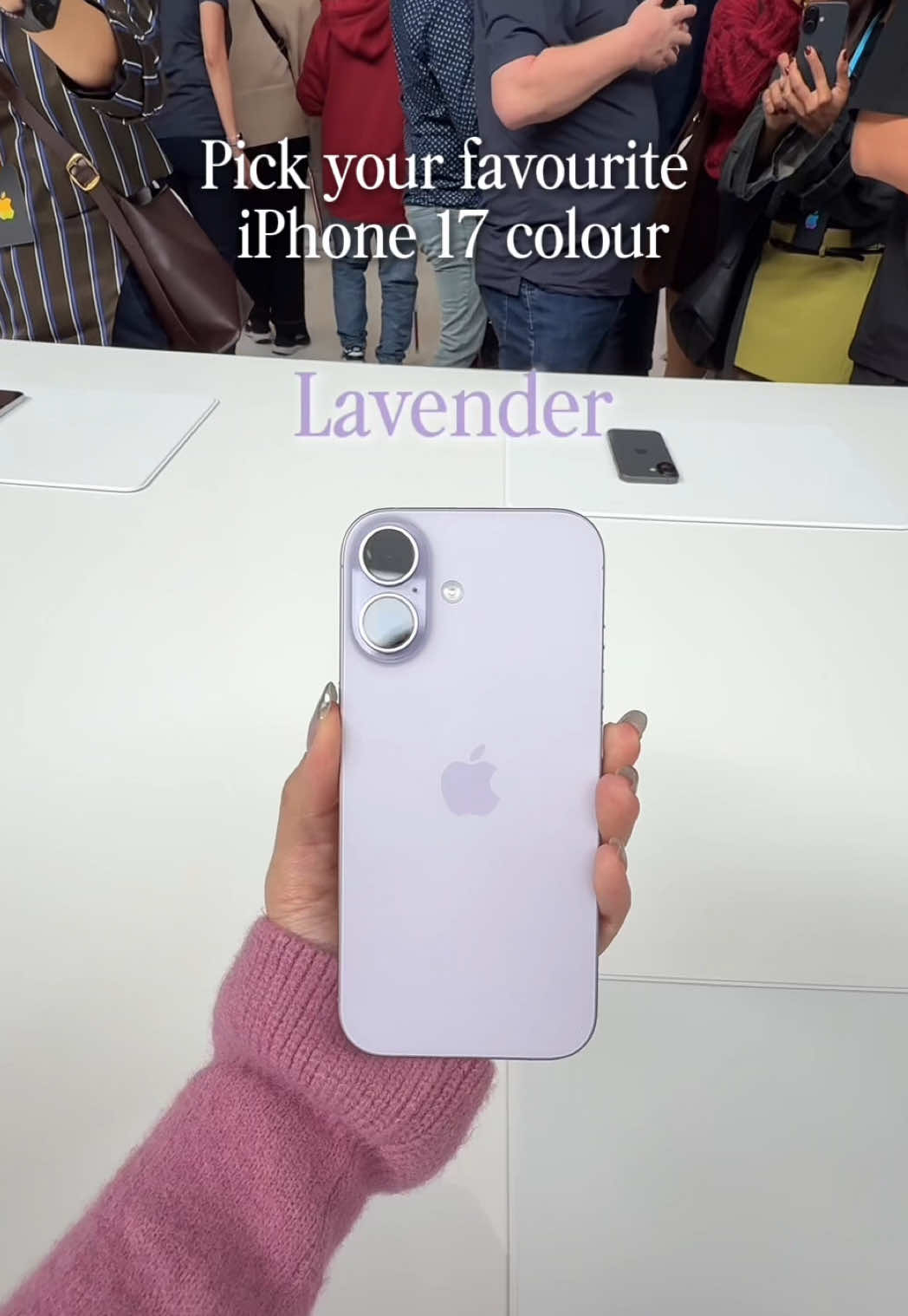 5 NEW COLOURS 💜💙🤍💚🖤 #iPhone17 #AppleEvent