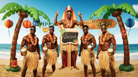 Happy birthday Vincent!!! 🥳 If you want a certain name and theme please let me know in the comments. I will eventually get to it if you keep commenting on recent videos #ai #veo3 #vietnamese #fyp #birthday