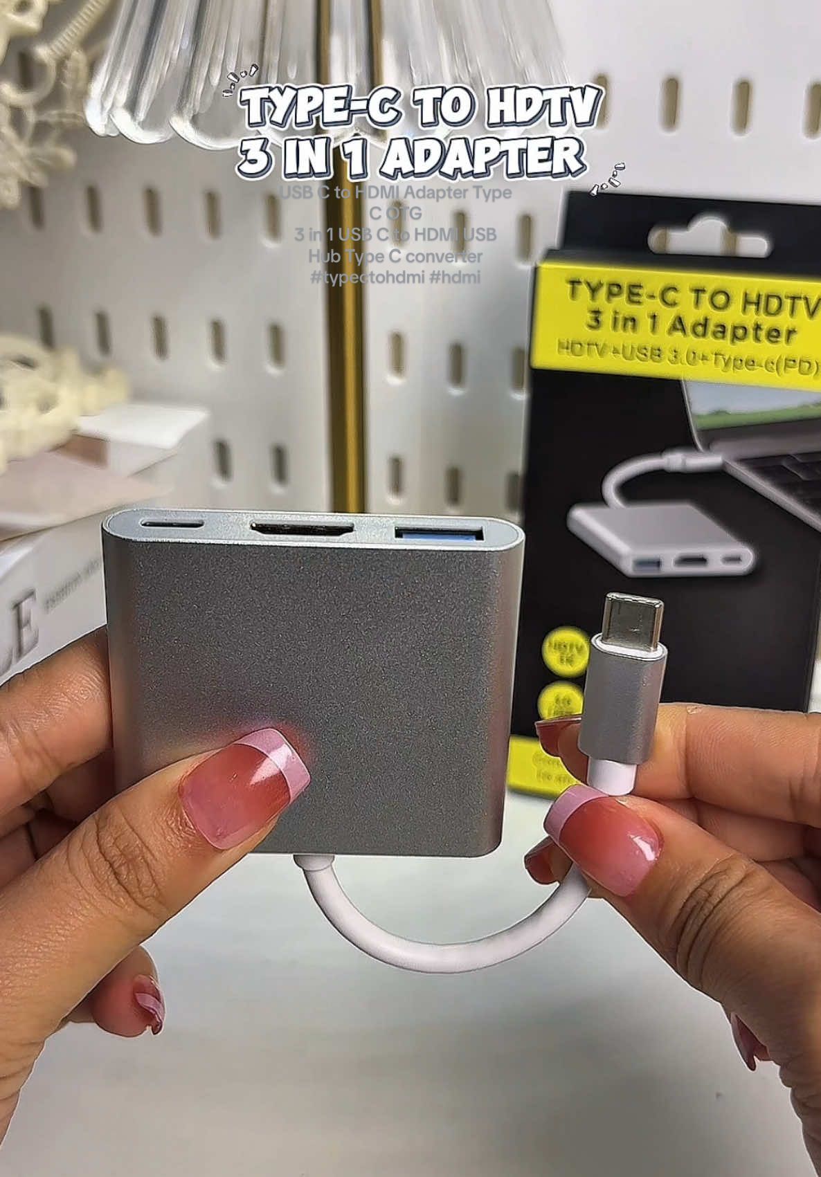 USB C to HDMI Adapter Type C OTG 3 in 1 USB C to HDMI USB Hub Type C converter  #typectohdmi #hdmi #hdmicables
