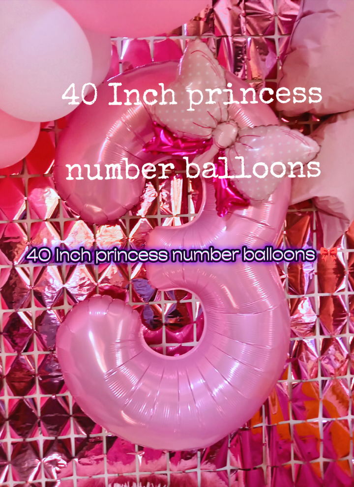 40 Inch princess number balloons 😍 #40inchnumberballoons #birthdayballoons #partyballoons #fyp #foryou 