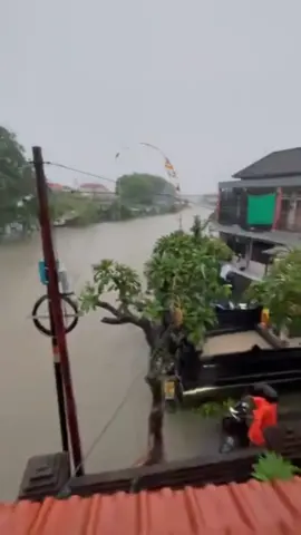 Kondisi terkini di Jalan Pulau Indah, seberang Jalan Imam Bonjol Buagan, dekat aliran Sungai Badung. Semoga warga sekitar selalu diberikan keselamatan dan perlindungan, mengingat lokasi ini berdekatan dengan aliran sungai #viral #fyp #banjir #bali #denpasar 