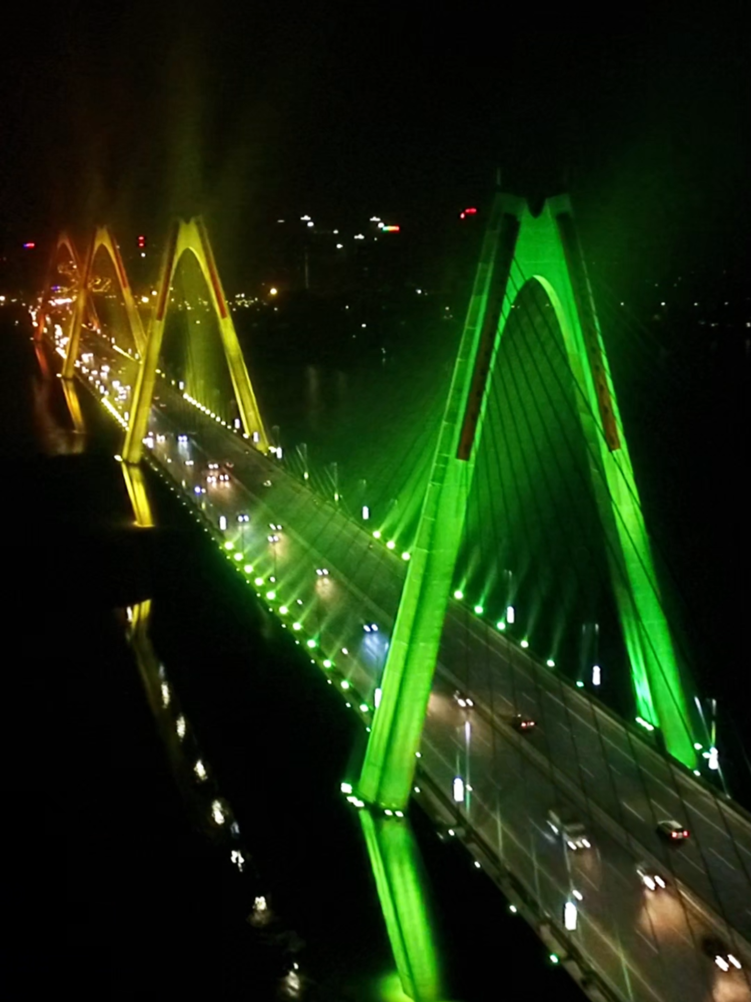 Cầu Nhật Tân về đêm #xuhuong #checkin #travel #cupcut #dulich #checkinvietnamhdtv #flycam #hanoi #caunhattan