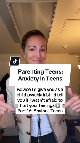 Parenting an anxious teen can feel overwhelming, but these 10 tips can help: 	1.	Stay calm yourself - Teens mirror your emotional tone. If you panic, they panic. 	2.	Listen first, fix later - Sometimes they want comfort, not advice. 	3.	Keep routines steady - Predictability brings security and reduces stress. 	4.	Teach simple coping skills - Try box breathing or the 5-4-3-2-1 grounding exercise. 	5.	Avoid dismissing their feelings - “Don’t worry” can feel invalidating. Acknowledge what they feel first. 	6.	Encourage healthy habits - Sleep, balanced meals, movement, and limits on screen time all help. 	7.	Break big problems into small steps - Build confidence one small win at a time. 	8.	Validate but don’t over-rescue - Support them without reinforcing avoidance. 	9.	Explain the science of anxiety - It’s a false alarm system: loud but not dangerous. 	10.	Know when to get help - If anxiety interferes with school, friends, or daily life, talk to a professional. #ParentingTeens #TeenAnxiety #ParentingTips #MentalHealthAwareness #ParentingHelp        