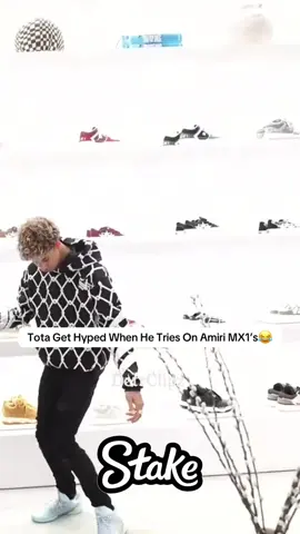 Tota Get Hyped When He Tries On Amiri MX1’s😂#kaicenat #tota #fyp 