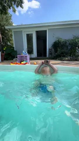 Learning survival swim skills was a must for this fearless kiddo! 