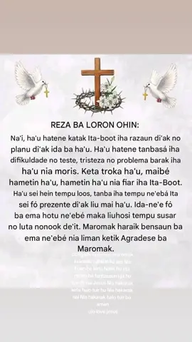 obrigadu hu aman maromak ba grasa is Moris gras bensaun nbe nai fo Mai hu ata Amen