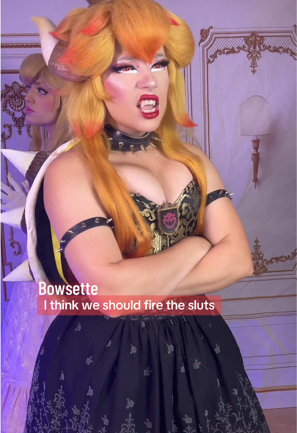 She’s just trying to fit in with her goth gf 😔 #princesspeach #mario #bowsette 