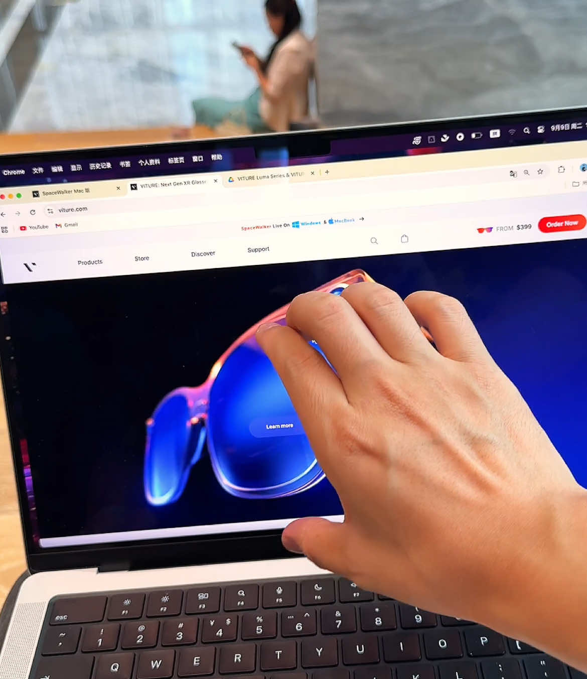 Working in these glasses?Major cooool👓#VITURE #xr #vr #glasses #smartglasses #techtok #fyp #vitureluma #viturelumaultra #cool 