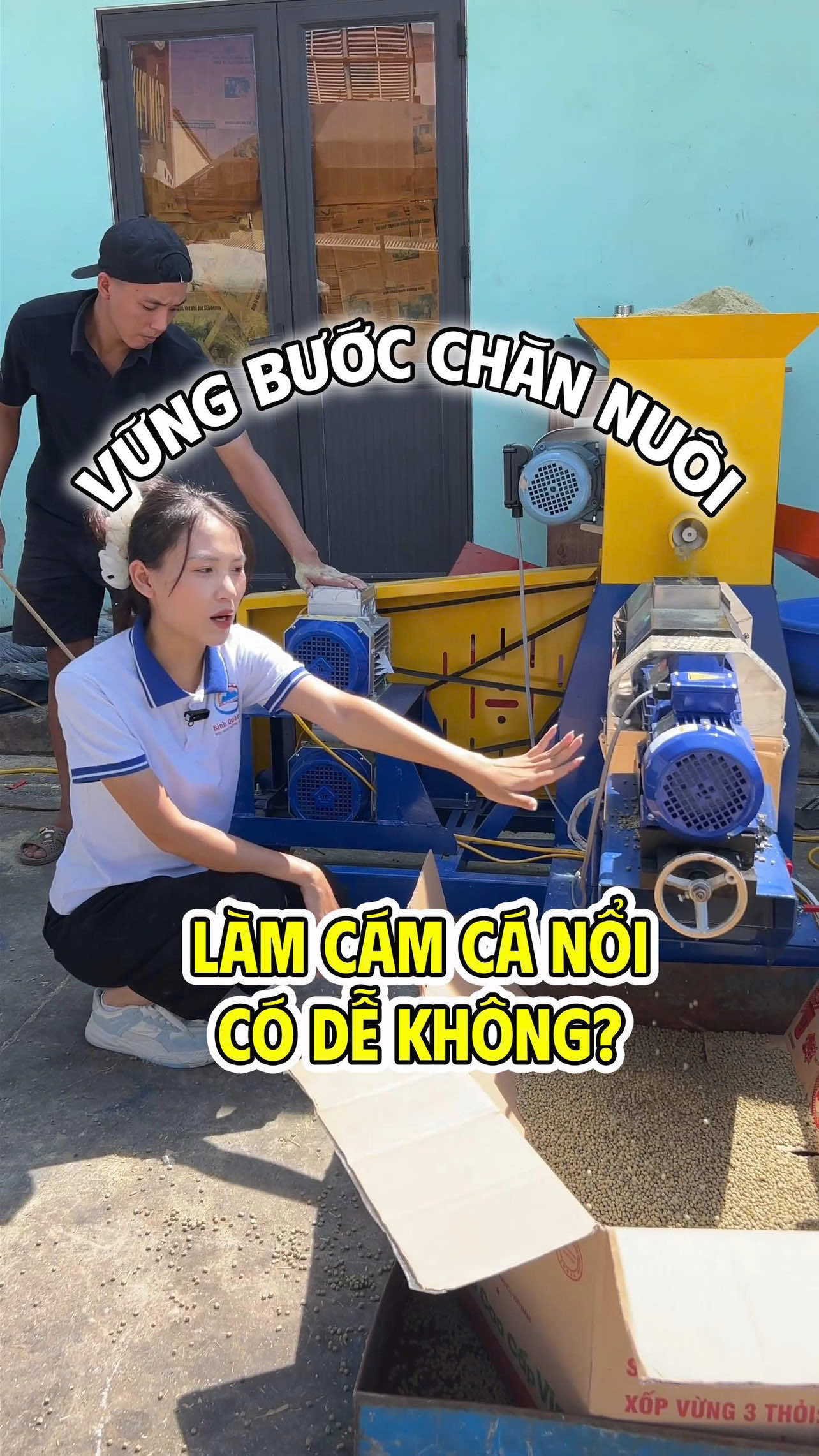 Làm cám cá nổi cho cá có dễ không? #binhquangroup #congtybinhquan #thunganbinhquan #maydunvien #channuoi 