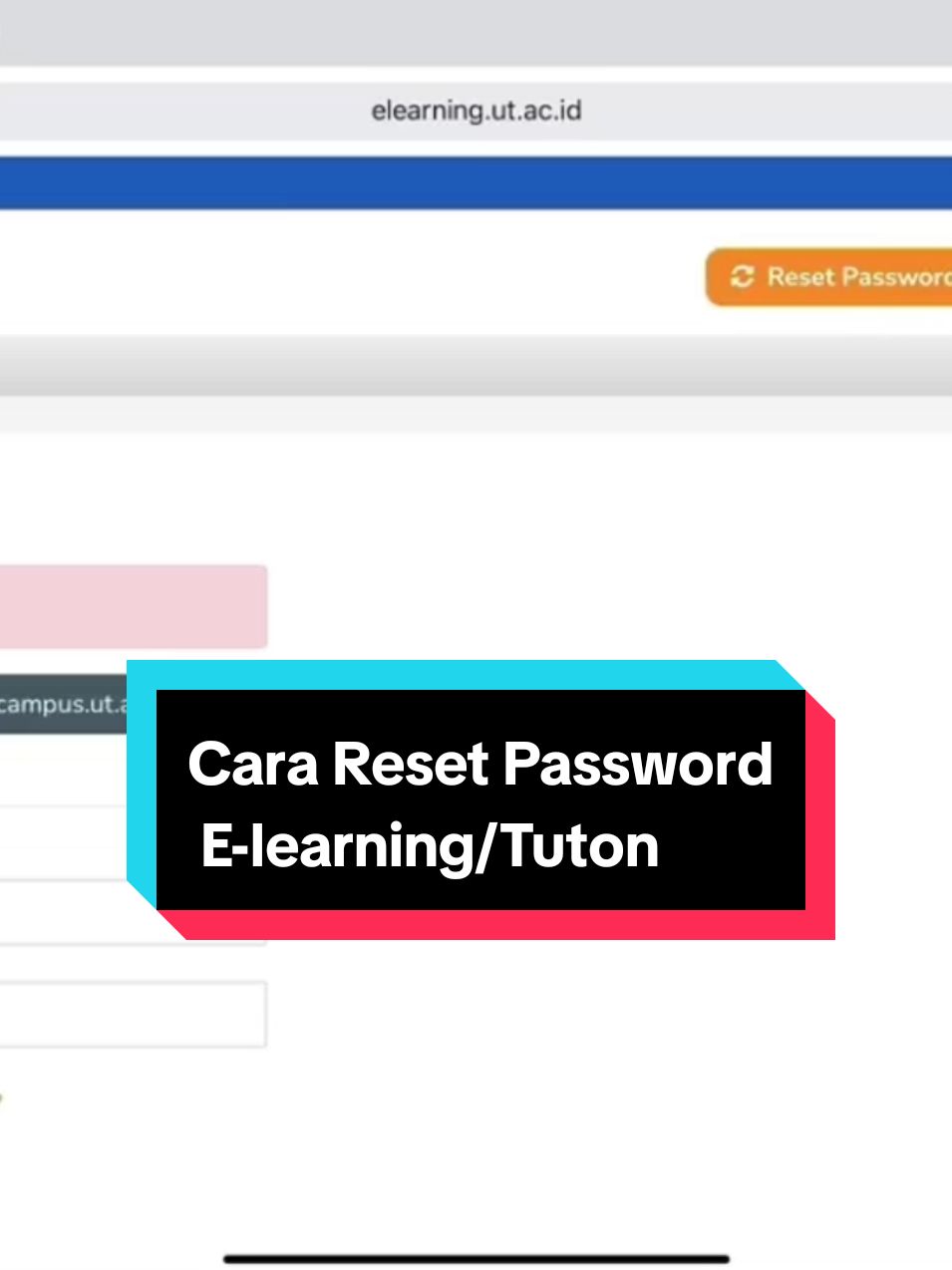 Cara Reset Password E-learning/Tuton #Tuton #UniversitasTerbuka #CeritaSuryo 