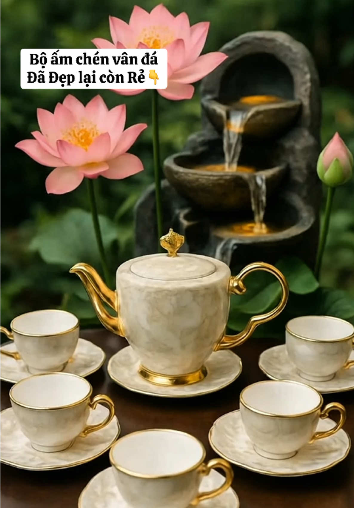 Bộ ấm chén vân đá đẹp mê #boamchen #amchen #dodungtienich #xuhuong #thinhhanh 