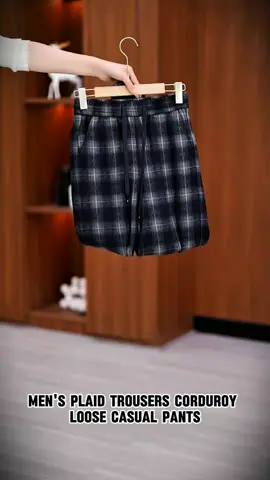 👍👍👍Korean Plaid Corduroy Loose Straight Pants #trousers #men #pants #straightpant #sport #Summer #fashion 