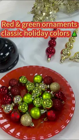 Red & green ornaments classic holiday colors. #christmasball #christmasdecor#fyp #B2B #ceremony