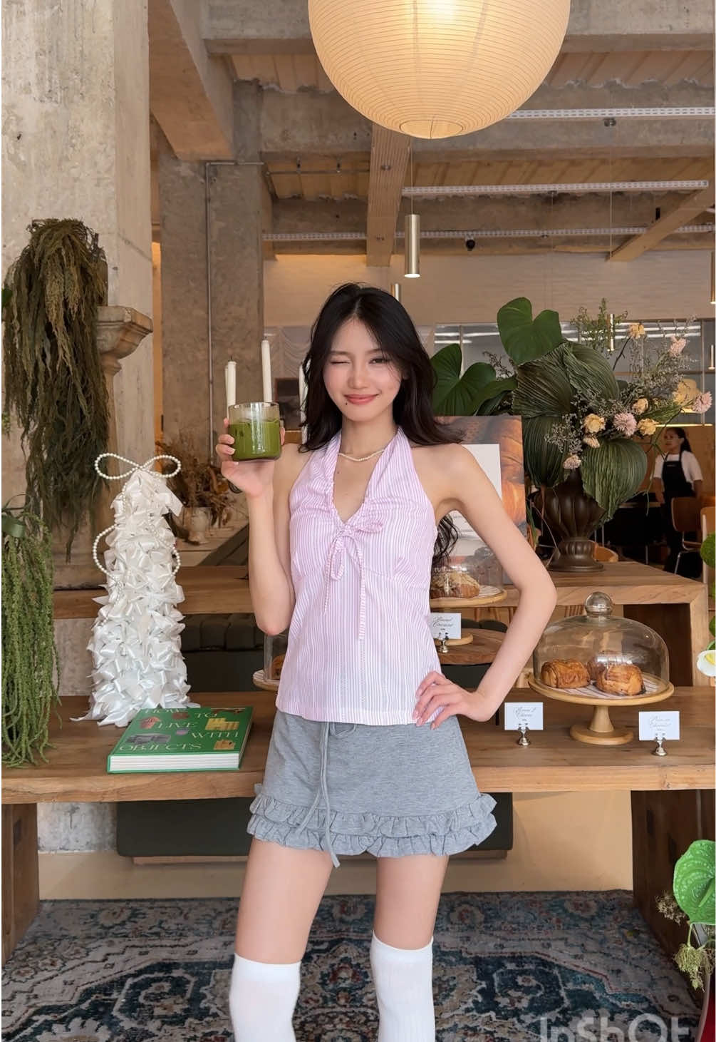 cecile top in pink stripes! now available ok tiktokshop 💌