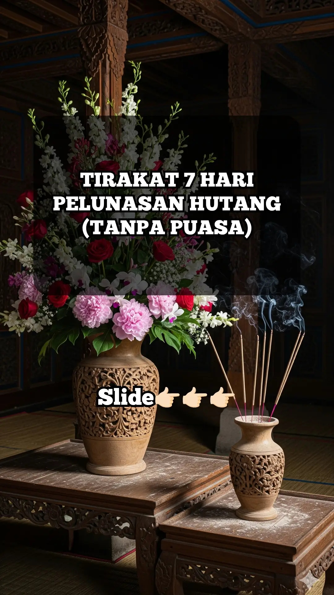 Bagi yang mungkin berat berpuasa, ini adalah tirakat yang bisa dilakukan. Semoga menjadi jodoh jalan keluar masalah yang dihadapi.  Tirakat bisa diulang jika dirasa hasil yang didapatkan belum maksimal.  Saran dari saya, meski tidak berpuasa, kurangi makanan berlebihan Rahayu Rahayu Rahayu 🙏🏻  #kejawen #tirakat #spiritualjawa #pelunashutang #rezekiberlimpah🤲 