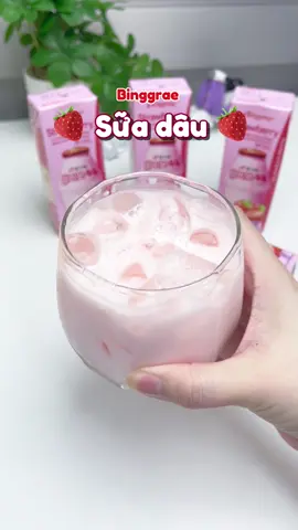 Hương dâu ngọt thanh, béo nhẹ vừa miệng 🍓 Fan dâu chắc chắn không thể bỏ qua#suadau #binggrae #suahanquoc #doanvatngon #food 
