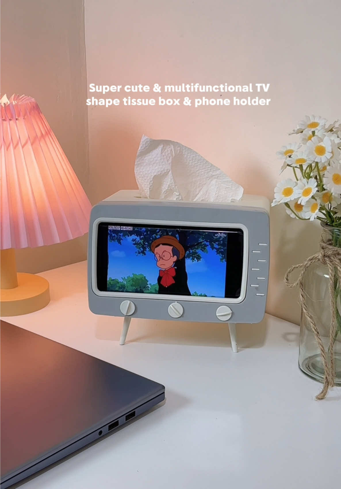 Super cute & multifunctional TV shape tissue box & phone holder  #phoneholder, #gadgettips, #contentcreator, #techgadgets