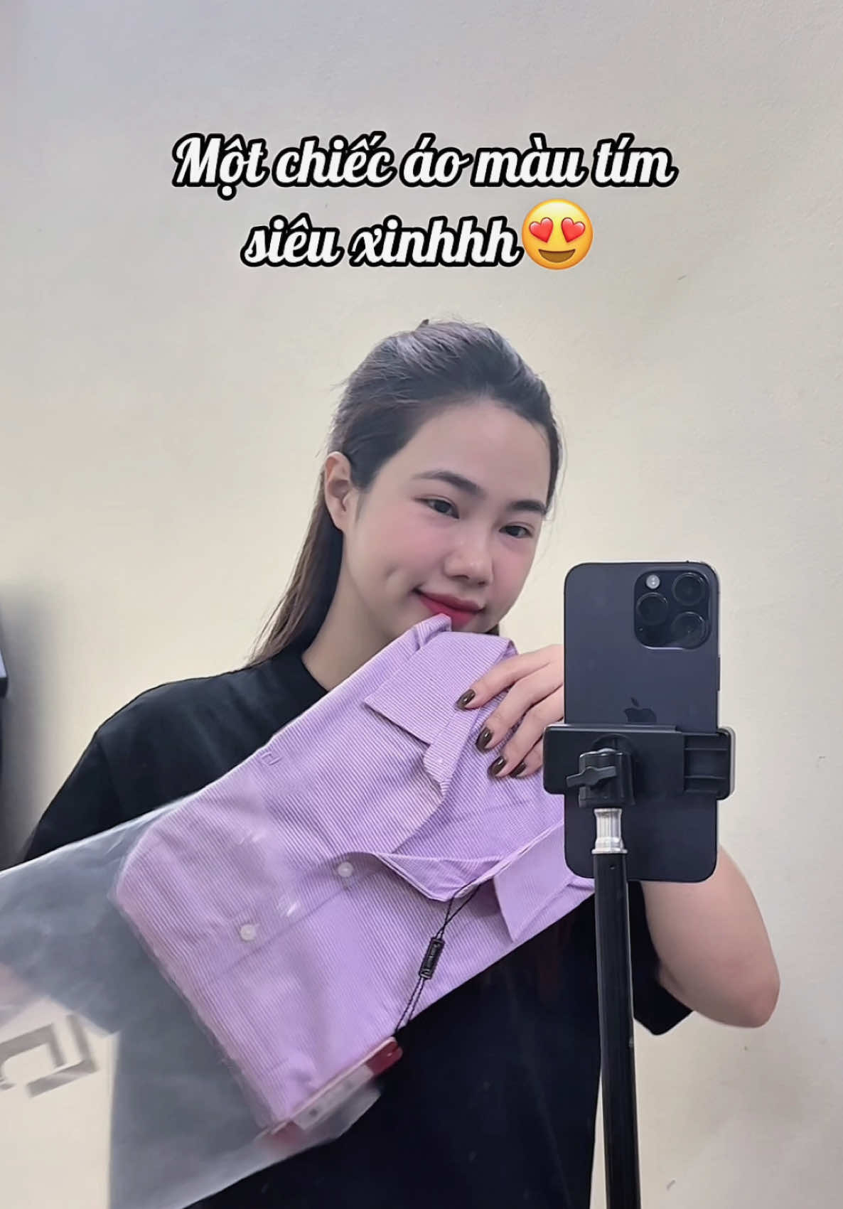 + 1 fan áo sơ mi tím hihi🤭😍 #aosominu #trangdaily #tiktokshopvn #thoitrangthaihoa #thoitrangcongso 
