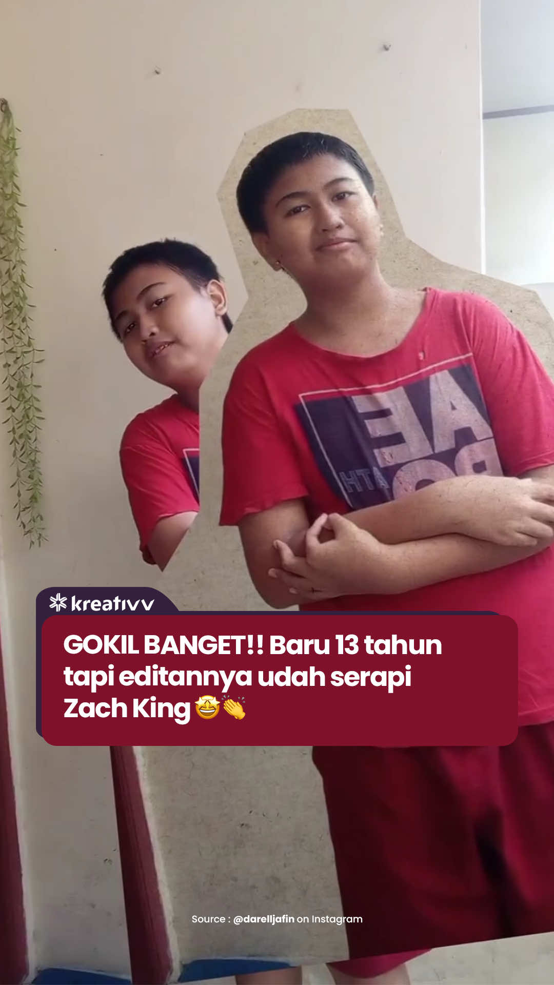 Darell Jafin (@darelljafin) anak umur 13 tahun yang skill editing nya jago banget!! Katanya dia bikin editan ini pake tools After Effect loh GenK!! 🔥🔥 Durasi video nya berapa lama sih ini? Kok mimin udah sejam nontonin video ini gak kelar-kelar?😂 Source: @darelljafin