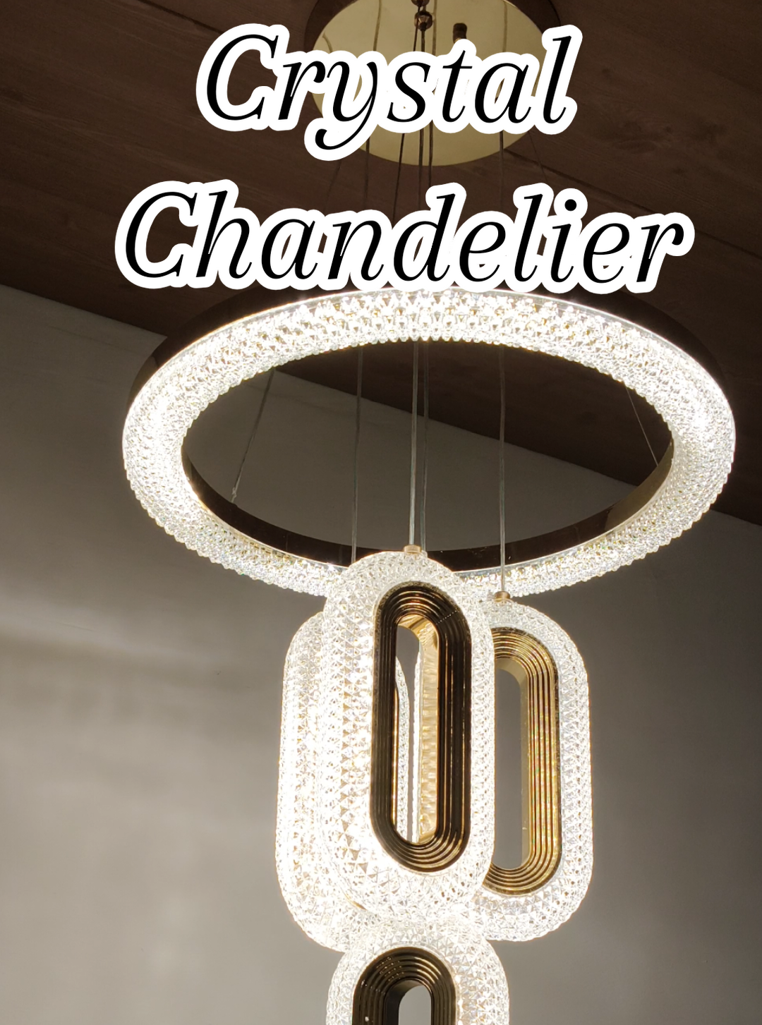Elegant Crystal Chandelier pero affordable comes with remote control ♡ anti glare ♡ antu blue light ♡ with eye comfort Adjustable brightness and color temp with smart dimming function #chandelier #ceilinglight #goldchandelier #elegantlight #tricolorceilinglight 
