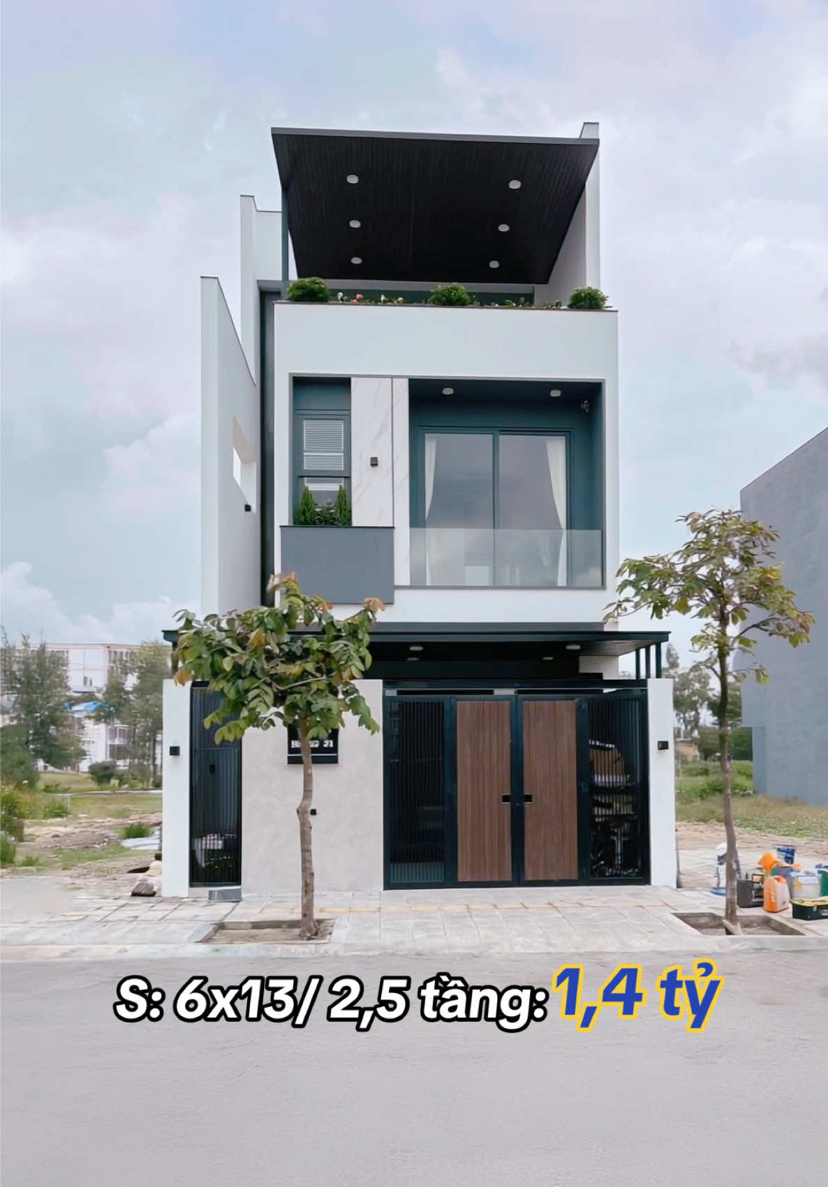 Mẫu nhà hiện đại 2,5 tầng. Diện tích 6x13. Tổng chi phí hoàn thiện 1,4 tỷ #xuhuong #viral #thietkenhadep #thietkenoithat #xaynhatrongoi #thicongtrongoi #trumnhapho #ktskhanhtoan 