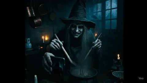Headphones on. Witch whispers “Taste?”—noodle flip FAIL… then GON on the cauldron. Cozy turned creepy in one breath.        #WitchTok  #HorrorTok #ASMR  #ASMRHorror #KitchenHorror 