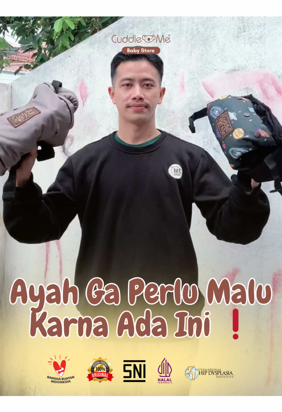 Ini diaaa, gendongan yang bakalan jadi andalan si Ayah!! 🥰✨ Bunda wajib kenalin Lite Carrier biar Ayah makin nyaman menggendong baby 🎉 #cuddlemeindonesia #gendongancuddleme #gendonganmshape #gendonganssc #litecarrier 