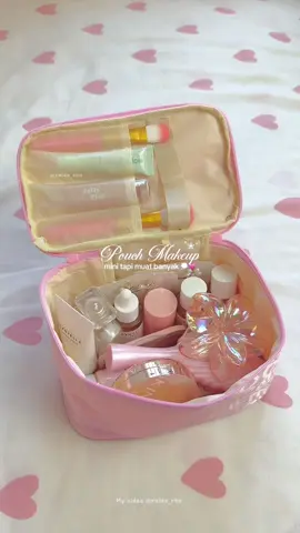 pouch makeup mini tapi muat banyak! ˙✮°💭｡ #pouchmakeup #taskosmetik #pouchmini #tasmakeup #fyp 