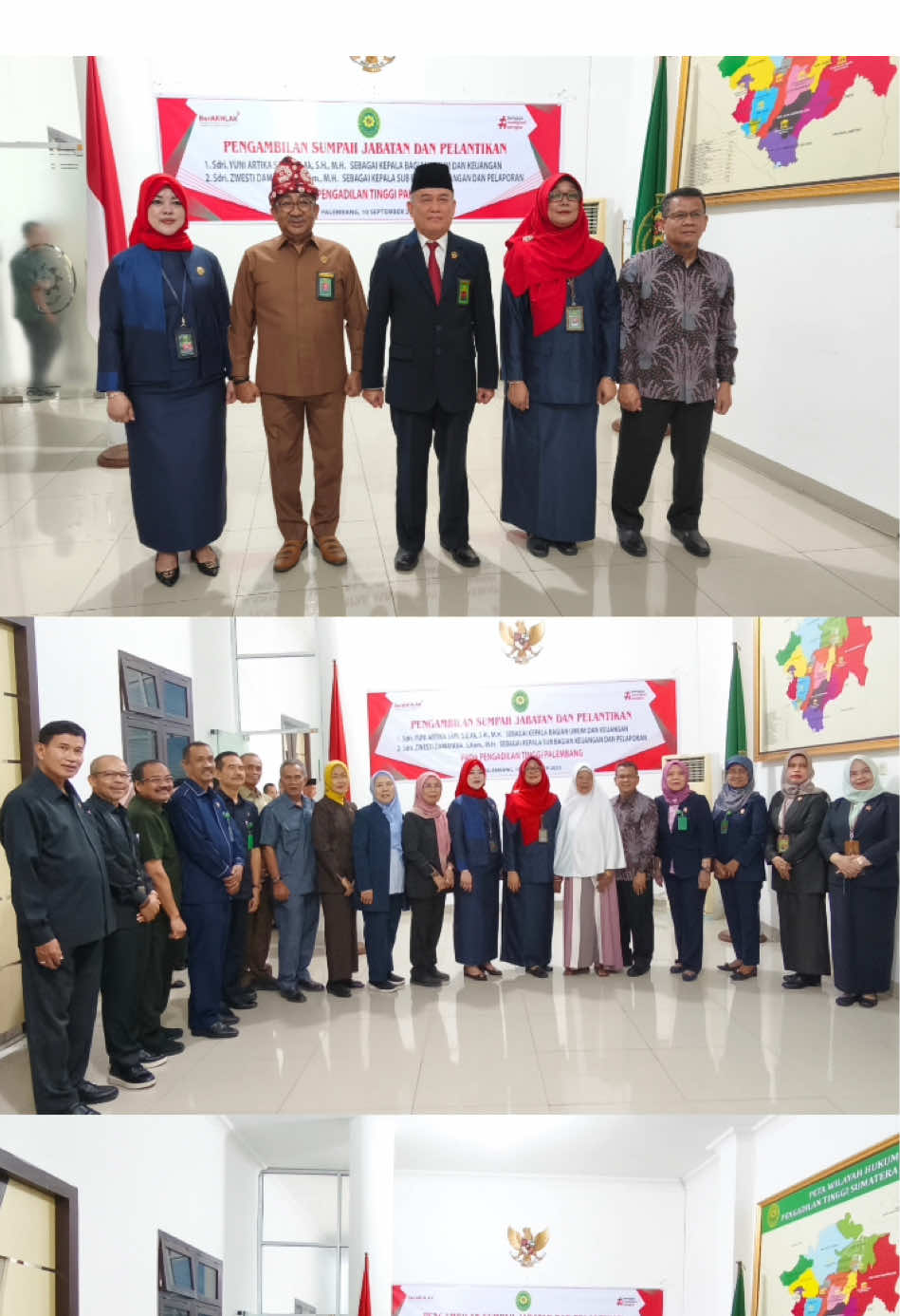 Pengambilan sumpah dan pelantikan Kabag Umum dan Keuangan juga Kasub Bag Keuangan dan Pelaporan Pengadilan Tinggi Palembang 10 September 2025 #mahkamahagung #humasmahkamahagung #ptpalembang 