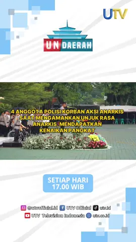4 orang anggota kepolisian di wilayah polda Jawa Barat, yang menjadi korban, pada saat mengamankan unjuk rasa, pada 29 Agustus lalu, mendapatkan kenaikan pangkat. Keempatnya berhasil selamat pasca menderita luka cukup parah saat kejadian kerusuhan. Saksikan selengkapnya di program UN Daerah pukul 17.00 WIB hanya di UTV Yess!!  #utv #un #polda #jawabarat #unjukrasa 