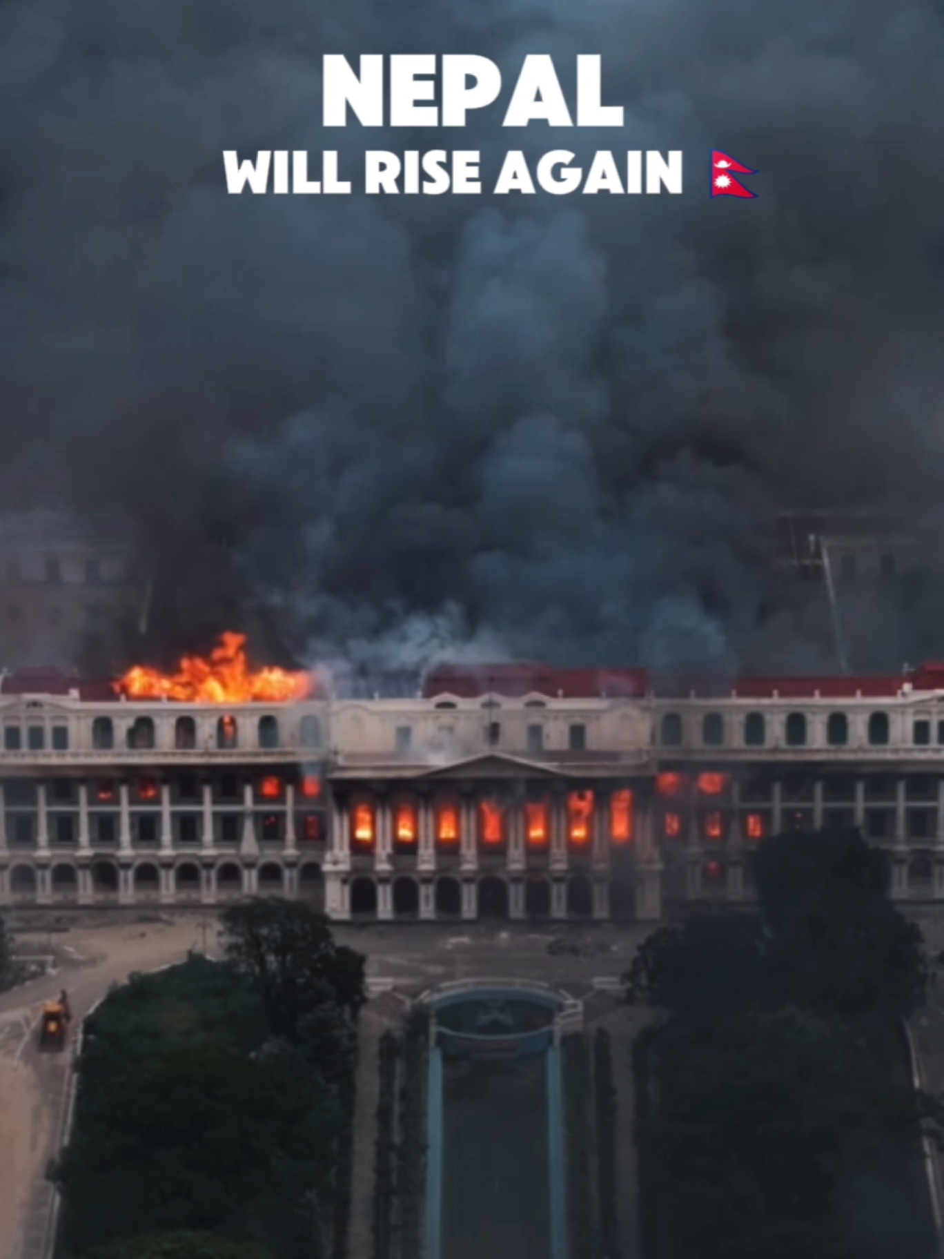NEPAL WE WILL RISE AGAIN 🙌🇳🇵 Singha Durbar, Kathmandu Nepal 1908 A.D - 2025 A.D #nepal #protest #evolution #corruption #genz @Anuj Adhikary 