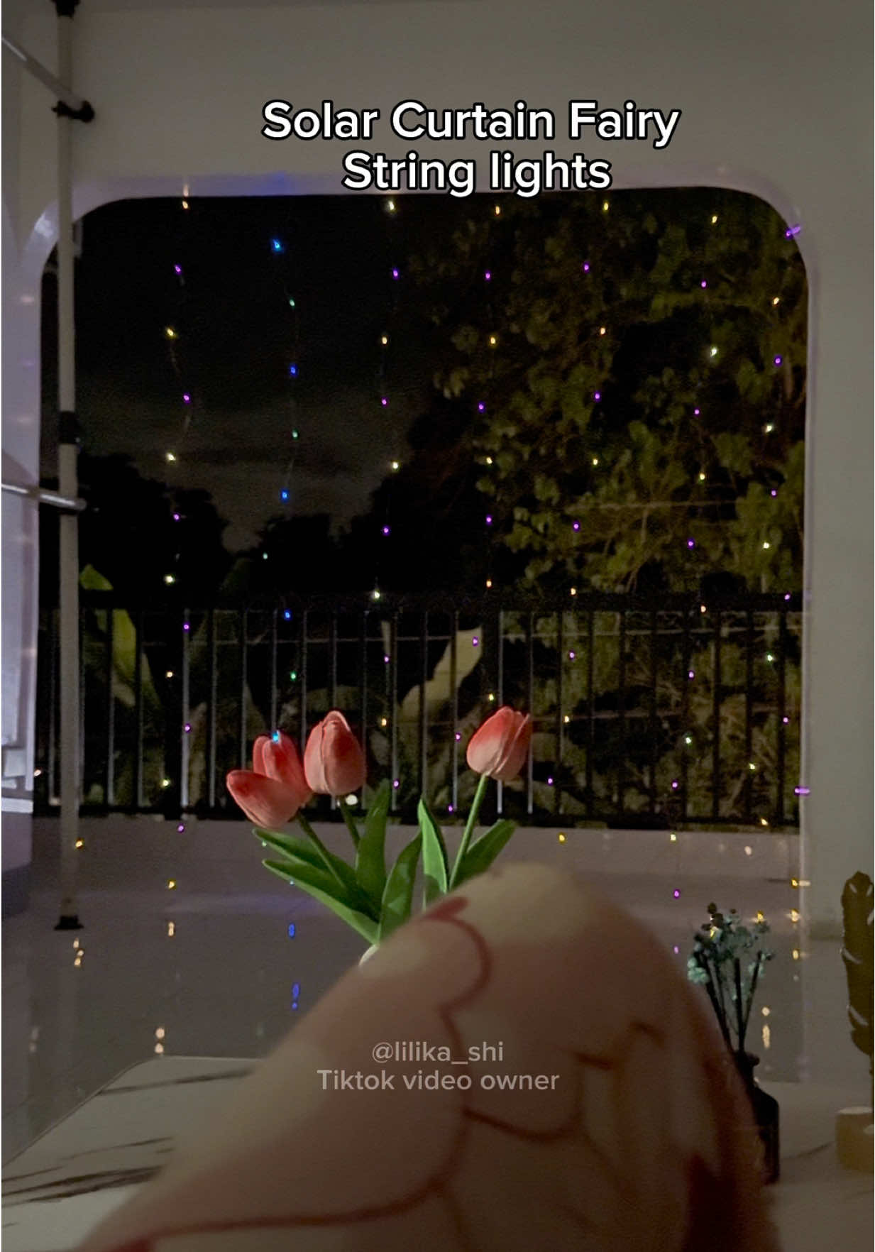 Solar curtain fairy lights Outdoor solar string lights Solar-powered curtain lights Energy-saving solar lights Waterproof solar curtain lights #solarcurtainlights #curtainlights #christmaslightsdecor 