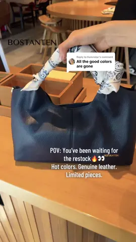 Replying to @Karenstar POV: You’ve been waiting for the restock🔥👀Hot colors. Genuine leather. Limited pieces. Are you securing one today? #handbag #restock #leathercraft #MomsofTikTok #tiktokmademebuyit 