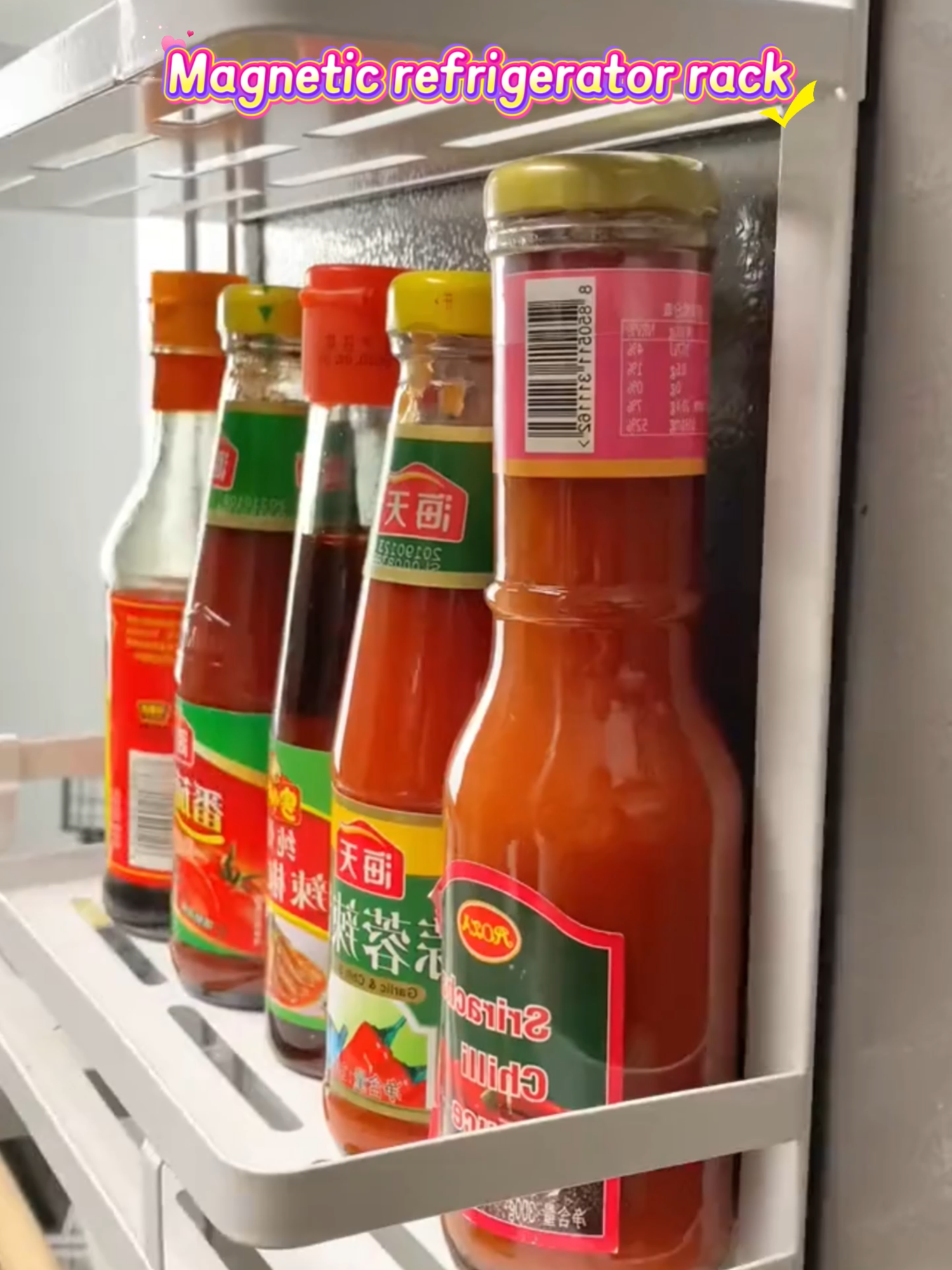 Refrigerator side storage rack, kitchen Storage Rack, condiment storage rack, refrigerator magnetic storage rack, multi-functional storage rack, very space-saving. #storagehacks #storageideas #storagesolutions #Storage Rack Makeover #rack #kitchen #kitchendesign #kithenhacks #kitchenhack #kitchenorganization #kitchentips #kitchentool #fyq #goodthing #goodthings #Storage #toolhack #fyp #KitchenStorage #SinkOrganization