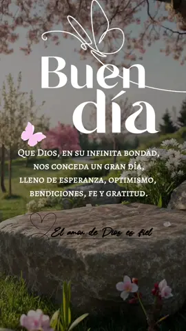 Buen día!! ¡Que Dios en su infinita bondad, nos conceda un gran día, lleno de esperanza, optimismo, bendiciones, fe y gratitud.! #buenosdias #frasesinspiradoras #frasesmotivadoras #gratitud #foryou  @creator search insights @#foryou 