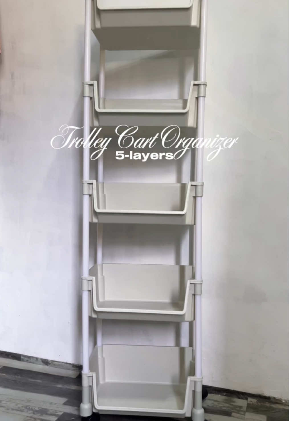 — get this multifunctional trolley cart organizer! super useful, space-saving, and budget-friendly! #trolleycartorganizer #trolleycart #5layerstoragerack #spacesaver #organizer 