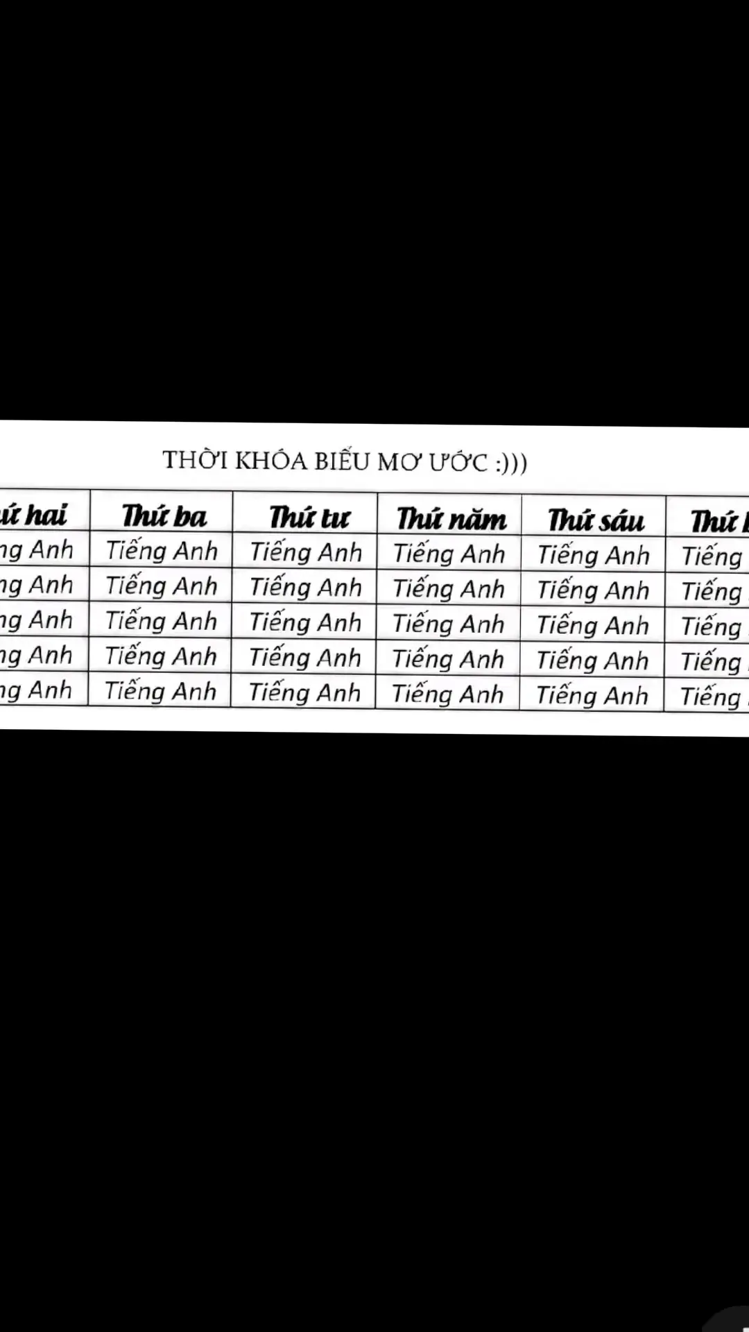 thời khóa biểu mơ ước