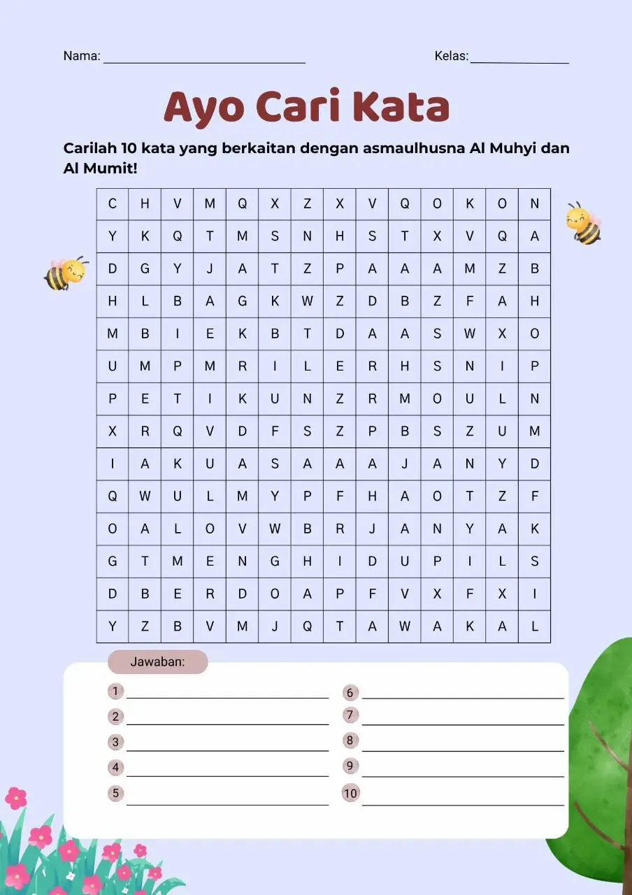 materi Al Muhyi dan Al Mumit dengan menggunakan canva-Activities Maker-cari kata dengan cara memasukkan daftar kata yang kita inginkan. Kemudian pilih arah untuk cari kata. Step terakhir klik buat. LKPD ini sifatnya untuk game seru-seruan di kelas.  _Back sound tidak match dengan konten  #gurukontenkreatorpendidikan #gurutiktok #materipaisd #canvadesign 