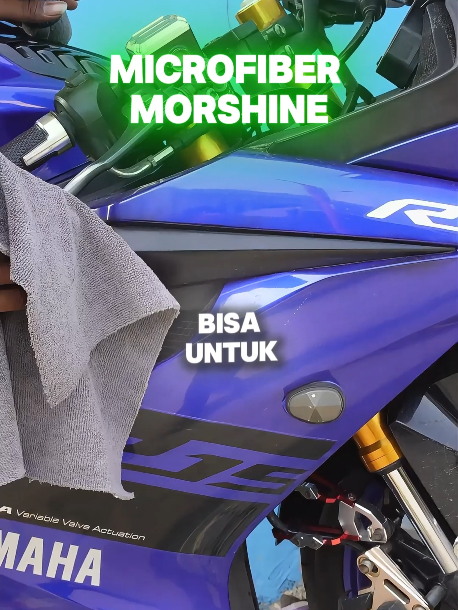 MICROFIBER MORSHINE ✨1 barang berjuta fungsi! 🚗🏍️ Mau lap kaca, bodi motor, dashboard mobil, sampai perabot rumah, semua bisa beres dengan 1 kain aja 💯#Morshine #Microfiber #Multifungsi #SolusiPraktis