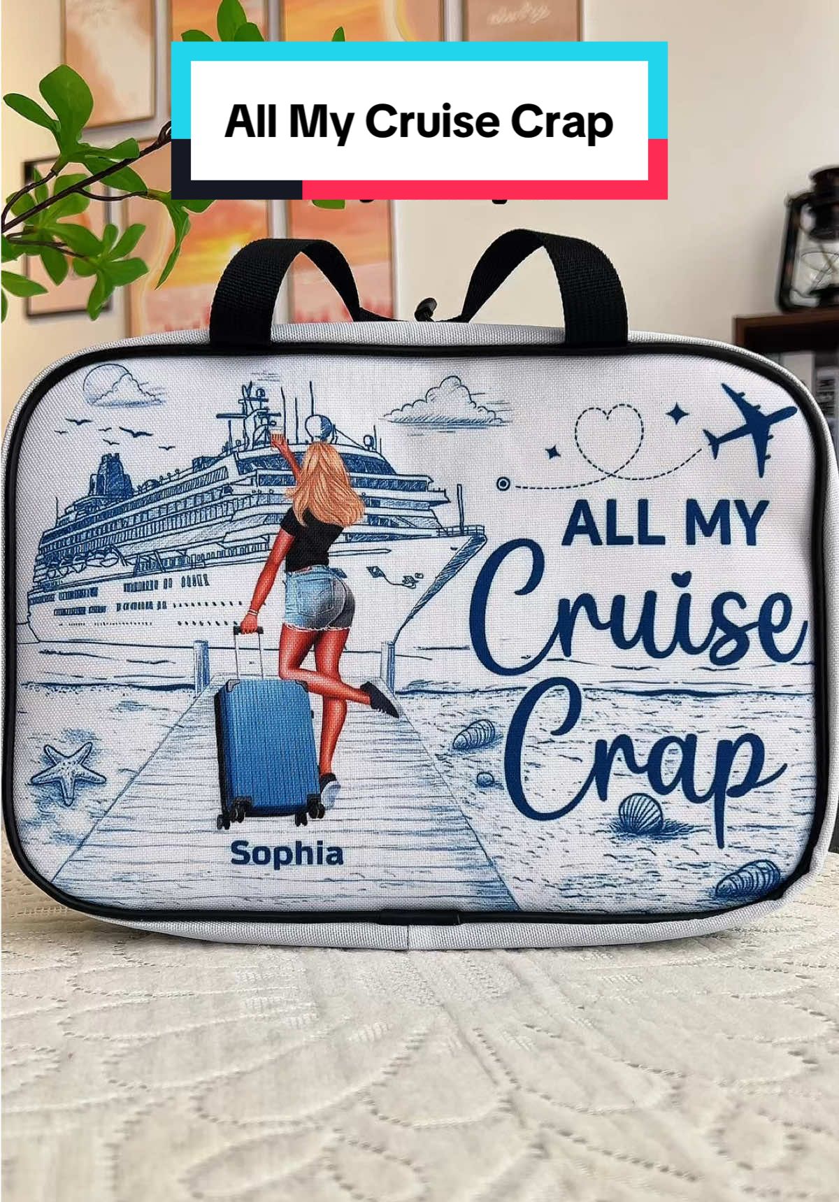 Plan your summer trips with lighthearted organization. Be carefree with all your cruise crap! 🚢💼 #macorner #toiletrybag #cruisecrap #travelinstyle #summertravels