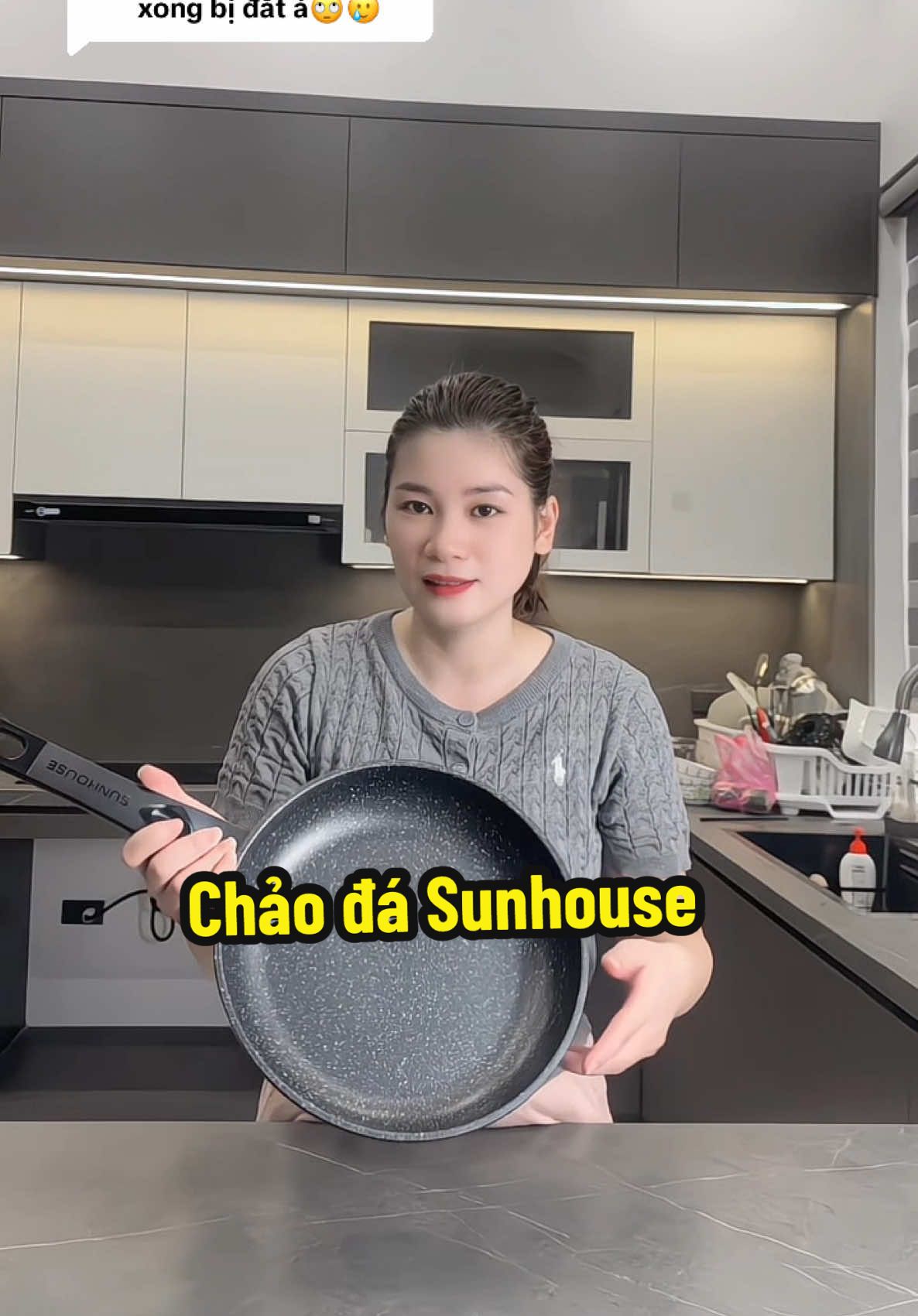Trả lời @Bizzz  Chảo đá chống dính không từ Sunhouse dùng cho bếp gas , bếp hồng ngoại #chaodanuongchongdinh #chaosunhouse #sunhouse 
