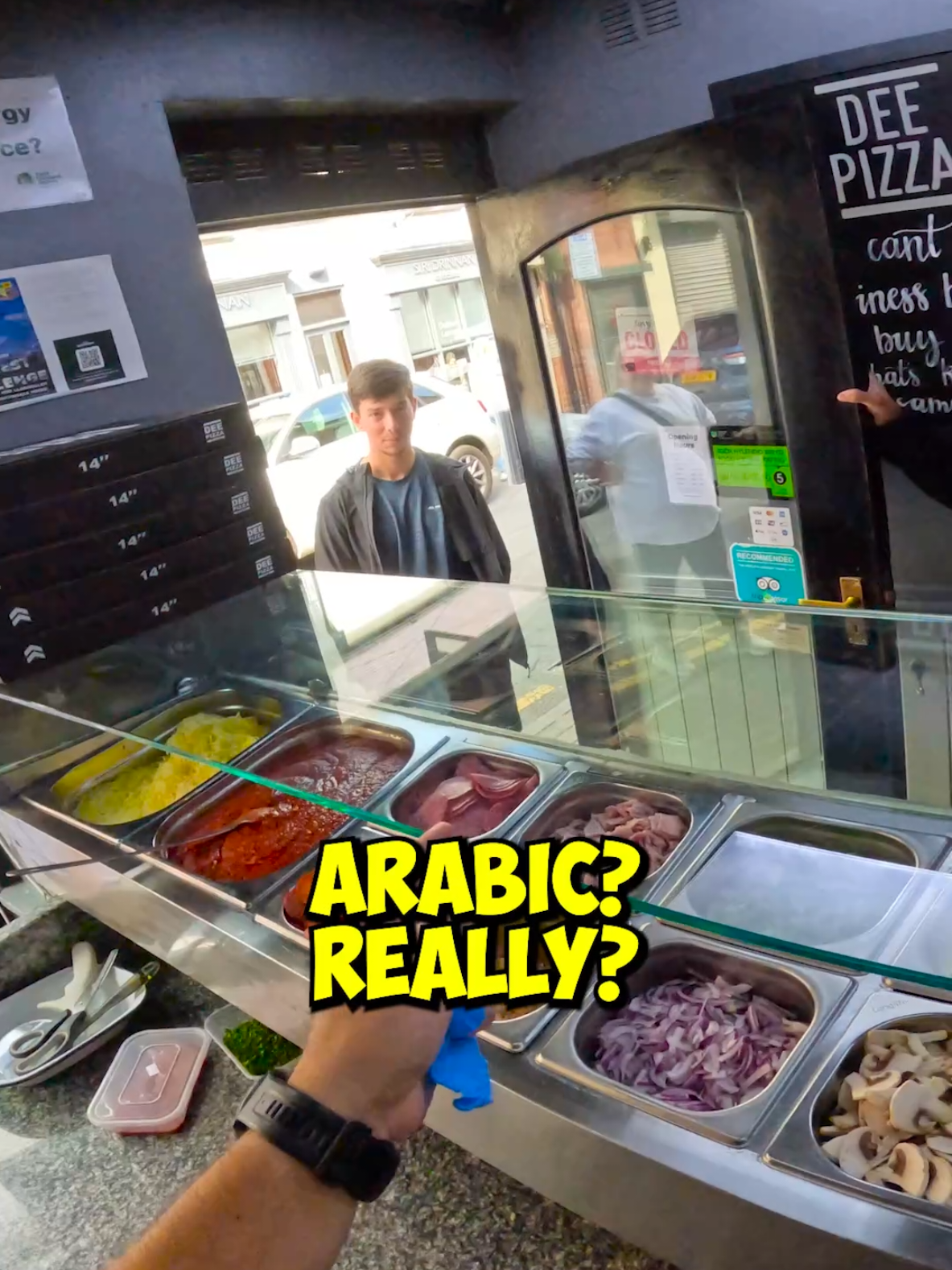 Order in Arabic..😲 #deepizza #llangollen #pizza #doner #kebab 