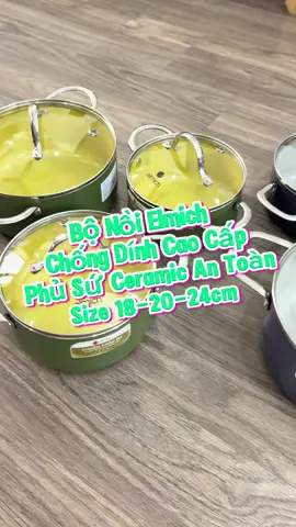 Bộ Nồi Elmich Chống Dính Cao Cấp Phủ Sứ Ceramic An Toàn Size 18-20-24cm #elmich #bonoi #bonoichongdinh #bonoielmich #giadung 