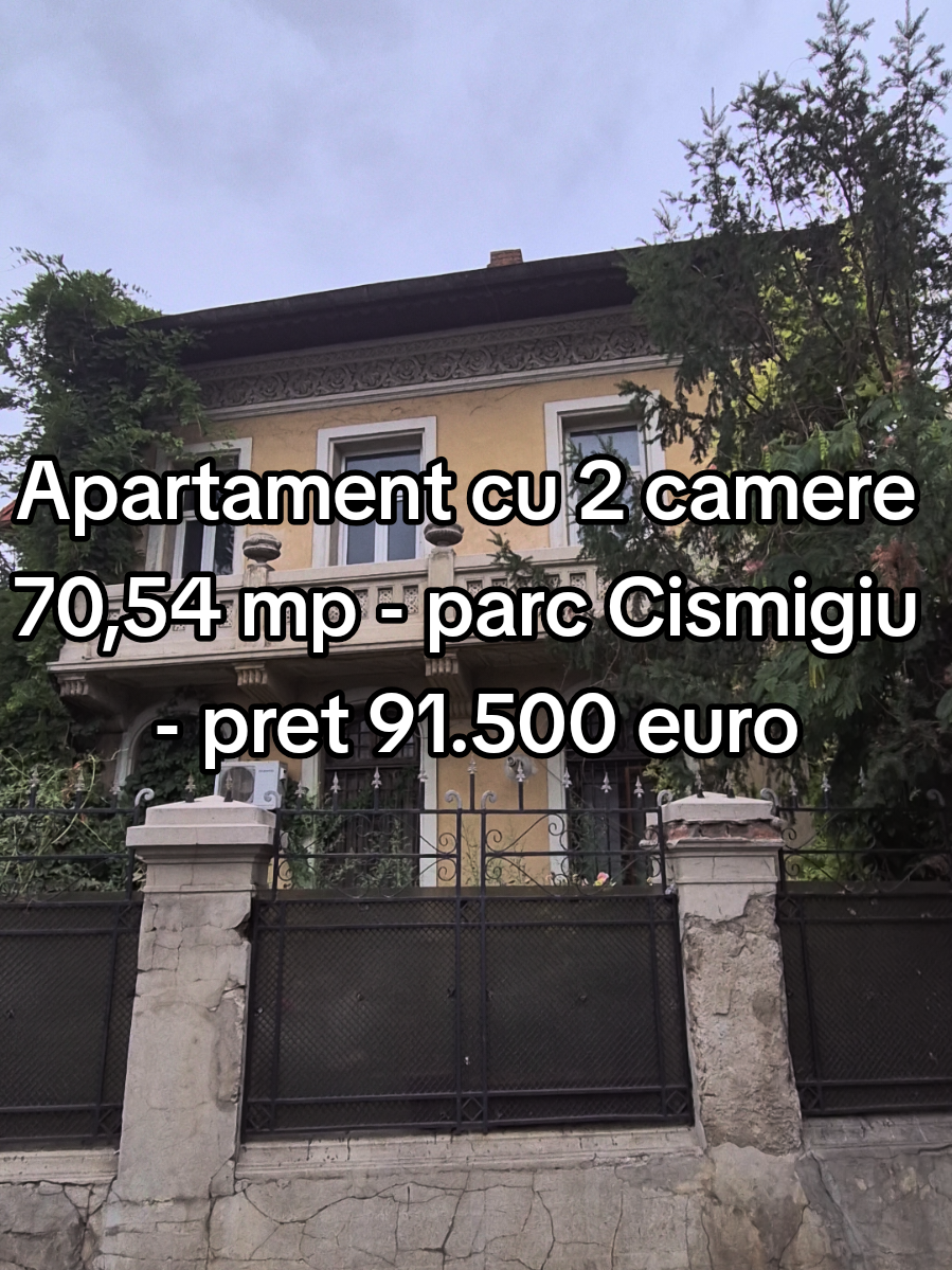 Apartament cu 2 camere 70,54 mp + teren 30,66 mp in proprietate cota indiviza - parc Cismigiu - pret 91.500 euro #imobiliarebucuresti #Cismigiu #ultracentral #5pasidebine #misiuneatiktok 