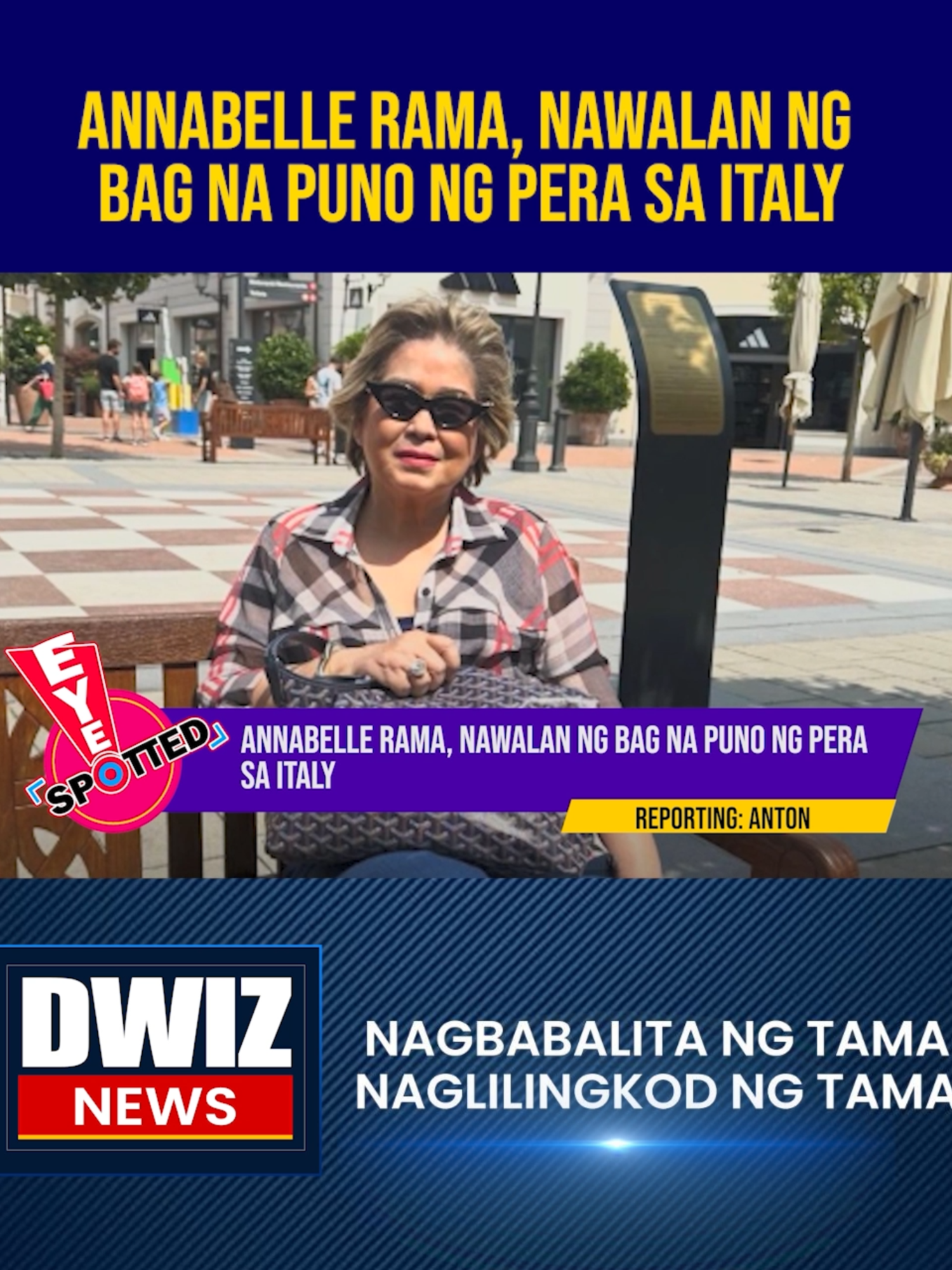 Annabelle Rama, nawalan ng bag na puno ng pera sa Italy | #EYESPOTTED  YouTube: www.youtube.com/@DWIZ882Live #dwiz #aliw23 #dwiznews #news #balita #showbiz